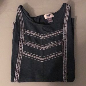 jade green embroidered tank top